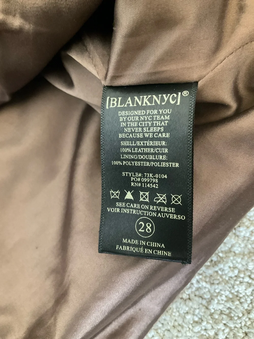 BlankNYC Brown Suede Leather Mini Skirt Size 28 Front Slit